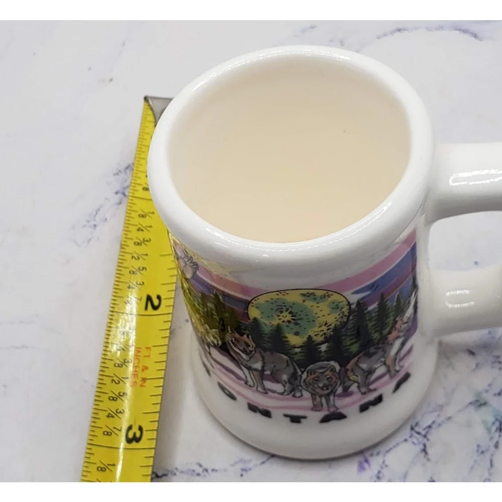 Montana Souvenir Tourist White Mini Mug Toothpick Holder Ceramic Shot Glass